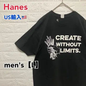 T516 [ US 수입 ] 헤인즈 T셔츠 블랙 계열 men's [ L ]