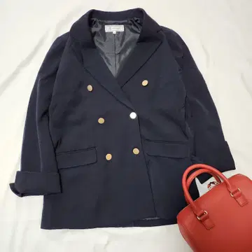 인기 네이비 금장 버튼 로페피크닉 자켓 테일러드 빅 실루엣