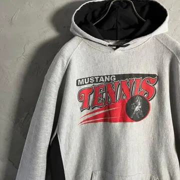빈티지 후드티 빅 로고 말 테니스 속기모 그레이 M 상당 IW4
