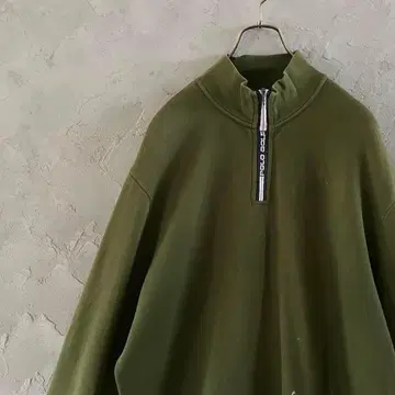 멕시코제 랄프 로렌 폴로 골프 자수 로고 하프 지퍼 카키 IW13