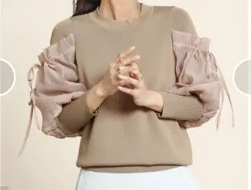 페넬 야마다야 시어 레이어드 슬리브 니트탑