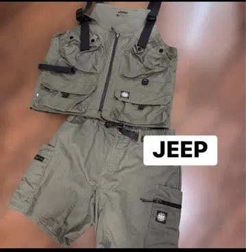 Jeep 지프 유틸리티 베스트 / 낚시용 조끼 하프 팬츠 세트