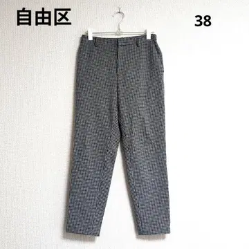 0349 자유구 지유쿠 체크 팬츠 38