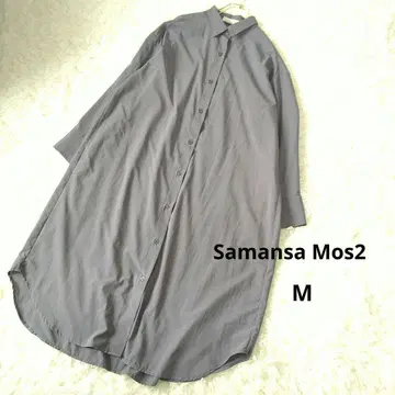 Samansa Mos2 사만다 모스모스 블루 그레이 긴팔 셔츠 원피스 M