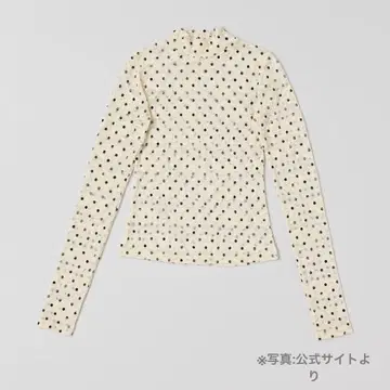 DOT LACE SEE-THROUGH TOP (HIGH NECK)
