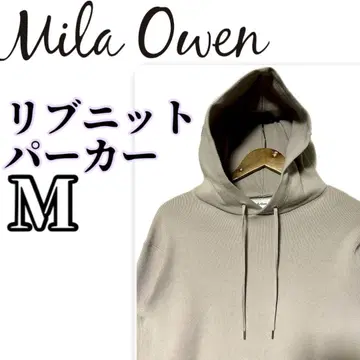 Mila Owen 리브 니트 후드티 후디 베이지 M 코튼