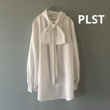 PLST 화이트 보타이 셔츠 블라우스 포멀 S 사이즈