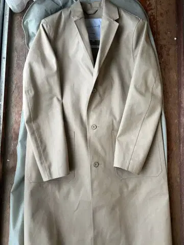 MACKINTOSH LONDON x HYKE 고무 코팅 코트 S 베이지