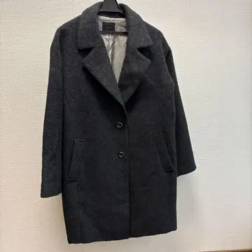 다크 그레이 울 혼방 피 코트