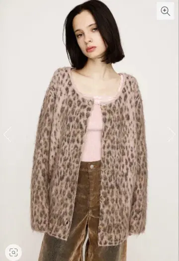 SLY JQ LEOPARD 가디건 핑크