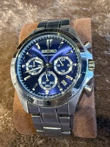 SEIKO 크로노그래프 손목시계 네이비