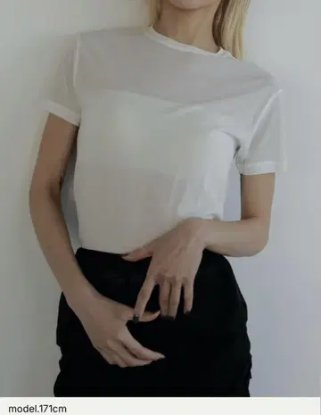 anuke Sheer Slub T-shirts 화이트