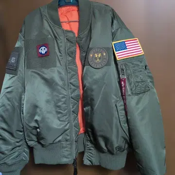 ALPHA INDUSTRIES 플라이트 자켓 올리브 그린 5L