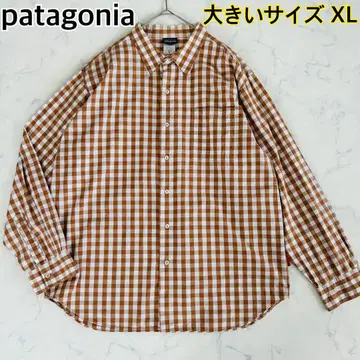 빅 사이즈 XL 파타고니아 오가닉 코튼 체크 긴팔 셔츠