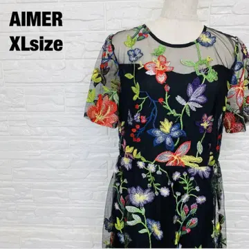 AIMER 에메 반팔 시어 튜닉 꽃무늬 1085