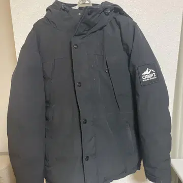 [다운 90%] CAMP7 후드 부착 블랙 다운 자켓