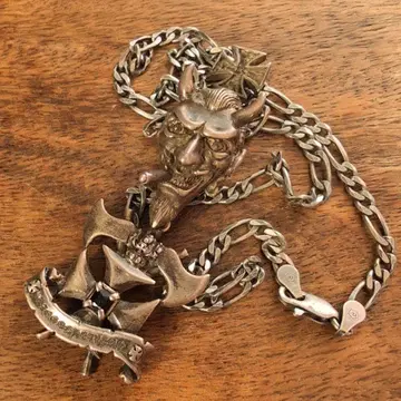 악마 얼굴 실버 펜던트 목걸이