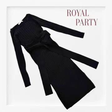 ROYAL PARTY 허리 레이스 리브 타이트 원피스