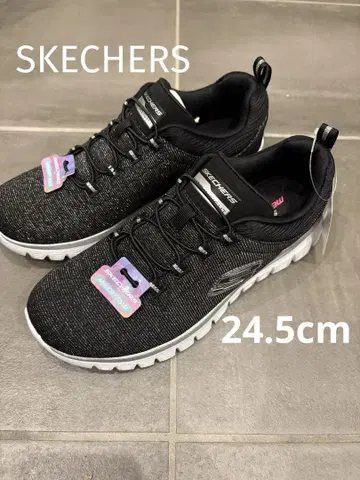 새상품 SKECHERS MEMORY FORM 24.5cm 블랙 라메