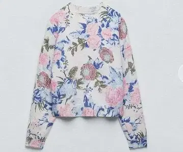 zara 플라워 자카드 니트 스웨터