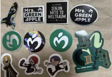 Mrs. GREEN APPLE 젠진 스티커 10개 제일복권 스티커 1개