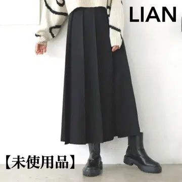[ 택 포함 미사용 ] LIAN 스커트 플리츠 A 라인 F 사이즈 블랙