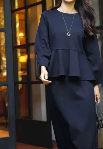 anysis 컷 자카드 페플럼 셋업
