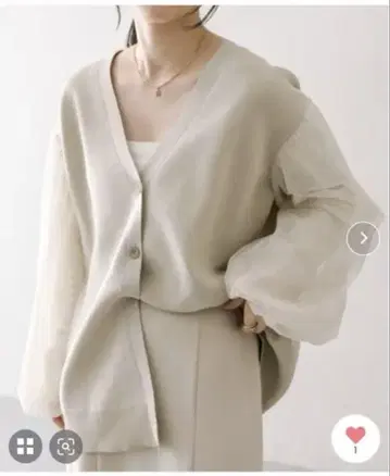 새상품 미스틱 튤 슬리브 가디건