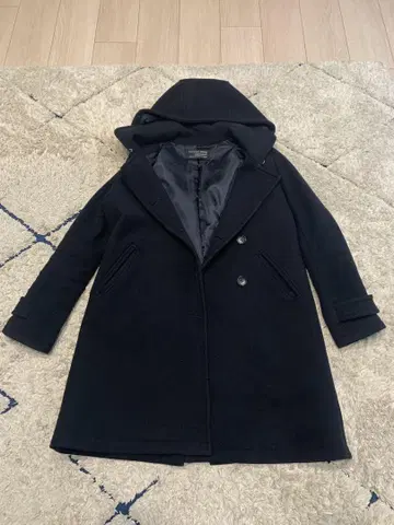 URBAN RESEARCH DOORS 후드 부착 울 코트