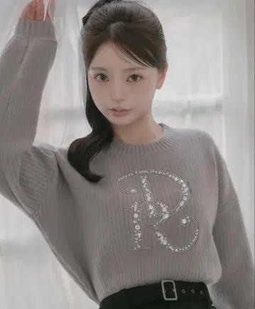 darich DR 비쥬 볼륨 리브 니트탑 그레이 미개봉 새상품