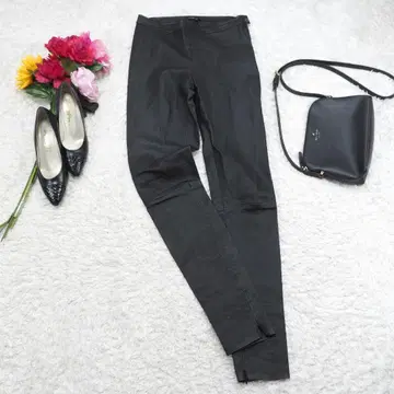 G8908*maje 마 램스킨 양가죽 가죽 팬츠 블랙 36