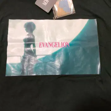 새상품 EVANGELION 아야나미 레이 T셔츠 L 블랙 키링 포함