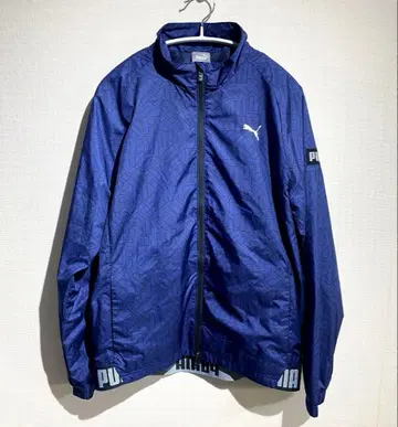 PUMA 네이비 자켓 기하학 패턴