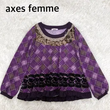 택 포함 새상품 axes femme 엑시즈팜 티셔츠 레이스 보라색