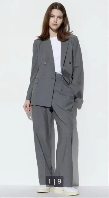 유니클로 턱 와이드 팬츠 그레이 XS 표시 사이즈 미사용 새상품