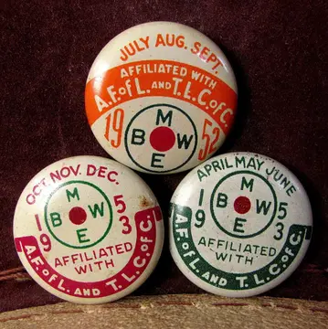 핀 배지 3개 세트 1950s USA union 미국 노동조합