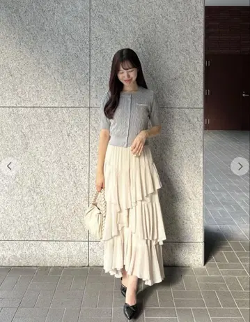 미사용 새상품 코코딜 티어드 프릴 스커트 사이즈 1