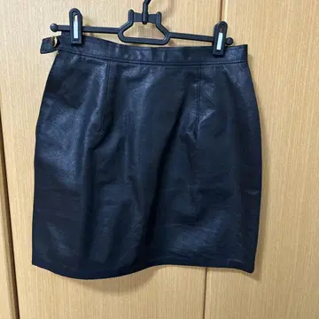 블랙 가죽 타이트 스커트