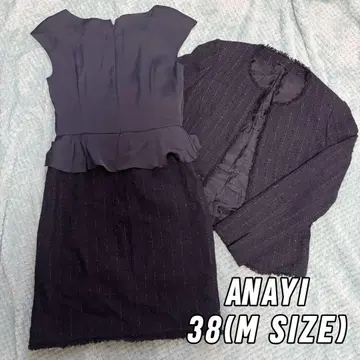 ANAYI 리본얀 노카라 자켓 원피스 2점 M 셋업
