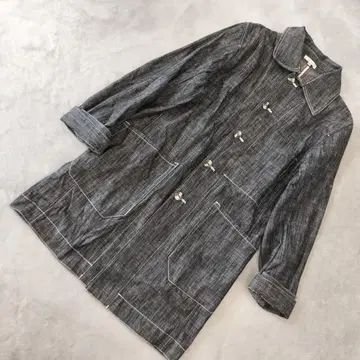 남성용 데님 코트 M 그레이 면 100% 롤업 스티치