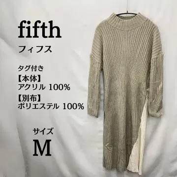 택 포함 새상품 fifth 니트 원피스 베이지 M