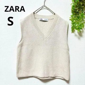 새상품급 ZARA 자라 V넥 니트 베스트 풀오버 아이보리 S