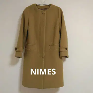 NIMES 울 90% 무릎 아래 기장 코트 베이지