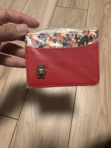고양이 디자인 빨간색 파우치