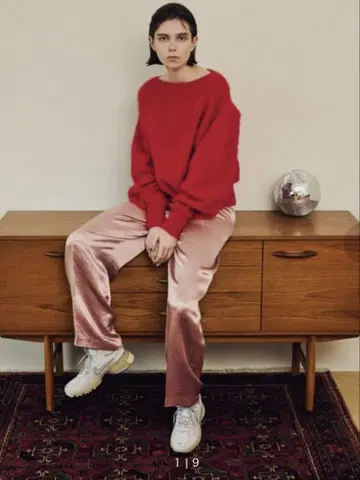 emmi 새틴 와이드 팬츠 핑크