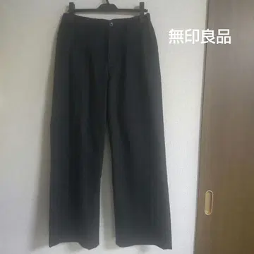 무인양품 무라실 치노 턱 와이드 팬츠 L 사이즈