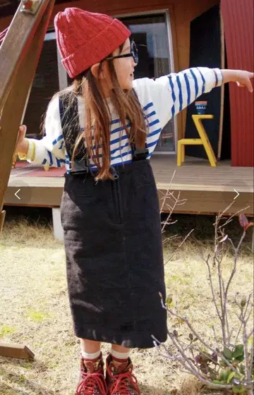 데님 던가리 DENIM DUNGAREE 플리스 오버롤 스커트