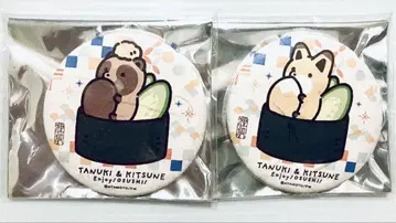 와시 캔뱃지 오스시 스시 너구리와 여우 도쿄역 Enjoy!OSUSHI!