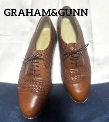 GRAHAM&GUNN 브라운 가죽 뜨개질 신발