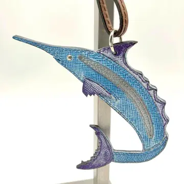 [ 레어 ] 에트로 피쉬 카지키 가죽 참 키링 이탈리아제